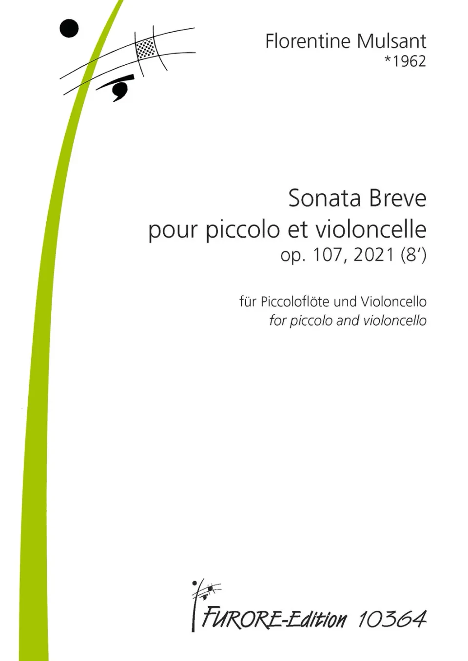 Furore Edition Sonata Breve op. 107 Noten Piccolo Cello