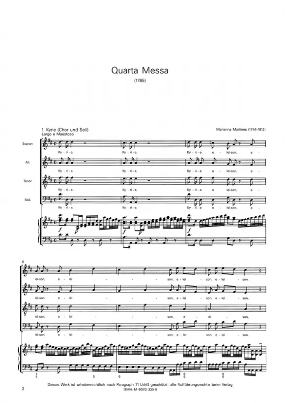 Furore Edition Quarta Messa Klavierauszug für Soli, Chor und Orchester