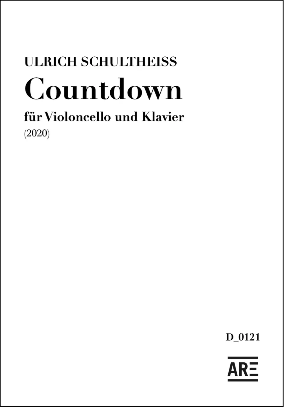 Are Musik Verlag Countdown Violoncello Klavier Noten