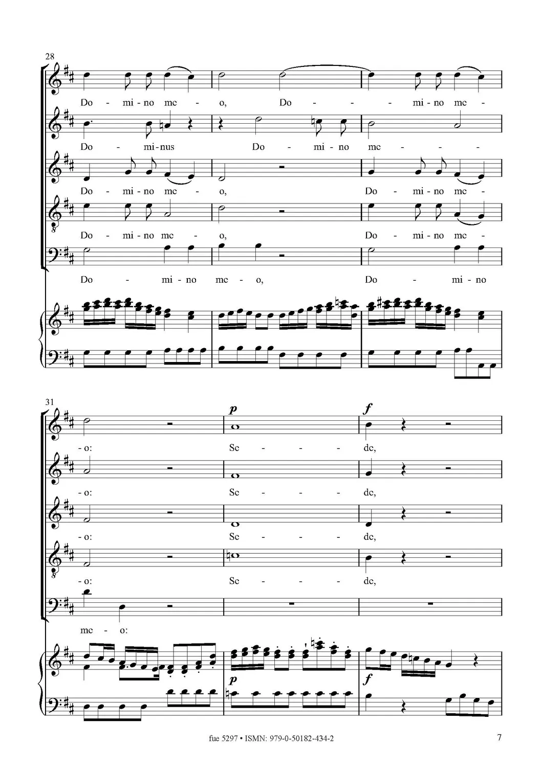 Furore Edition Dixit Dominus Noten Soli Chor Klavier