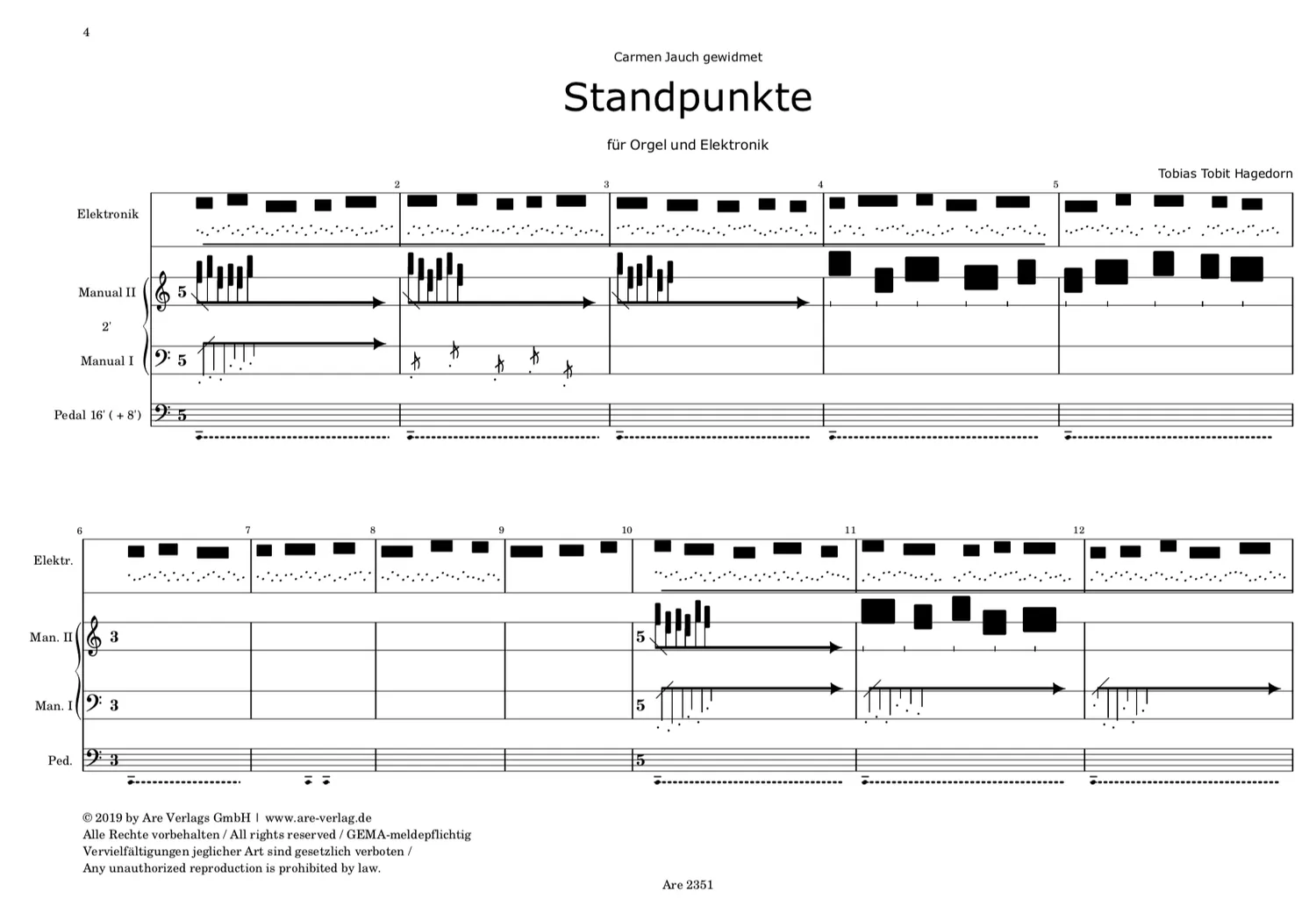 Are Musik Verlag Standpunkte Orgel Elektronik Noten