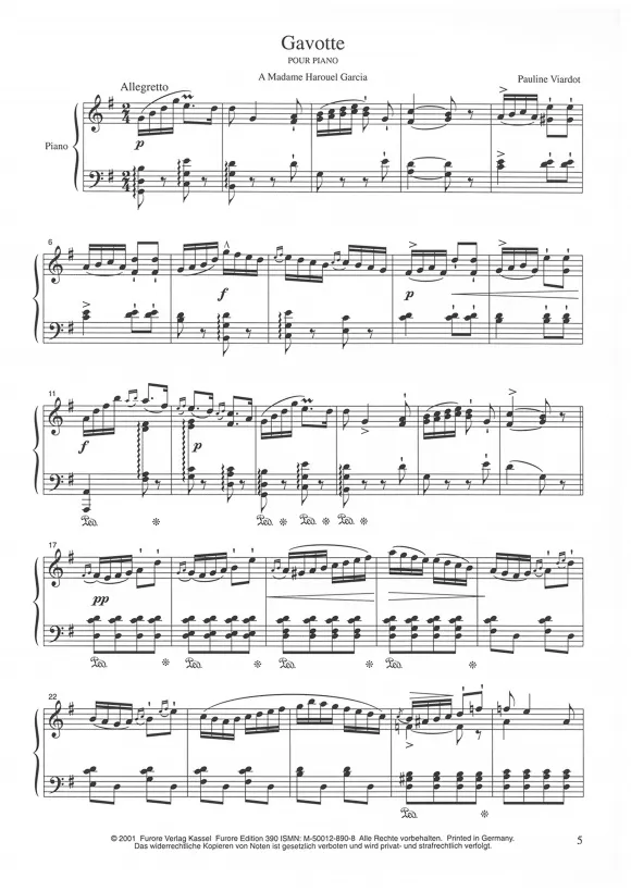 Furore Edition Gavotte & Serenade Klaviernoten Partitur