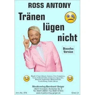 Studio-Verlag Rudi Seifert Tränen lügen nicht Ross Antony Noten