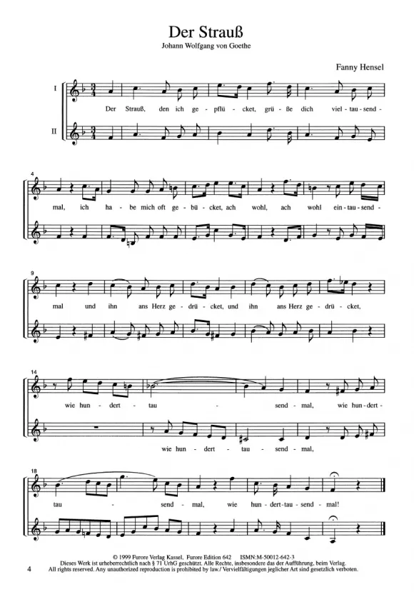 Furore Edition Duette vol. 3 a cappella-Partitur 2 Stimmen