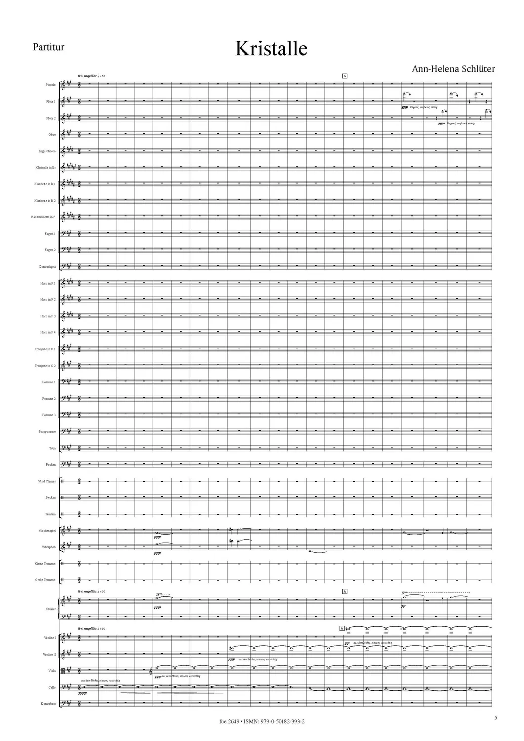 Furore Edition Kristalle für Orchester 2022/2023 Partitur