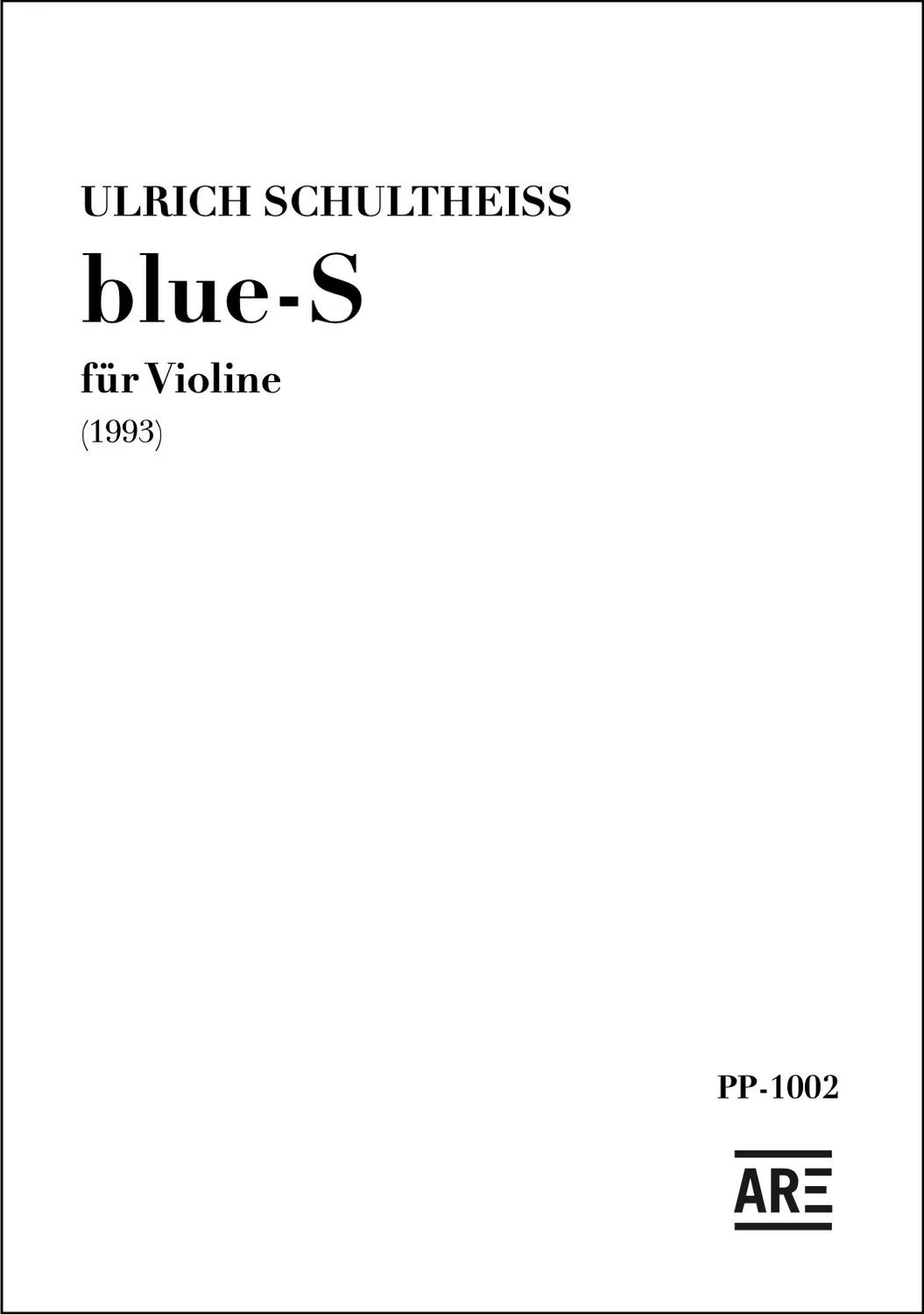 Are Musik Verlag Schultheiss blue-S Noten Solo Streicher