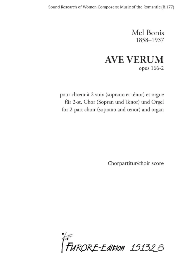 Furore Edition Ave Verum 2-st. Chor Sopran Tenor Orgel