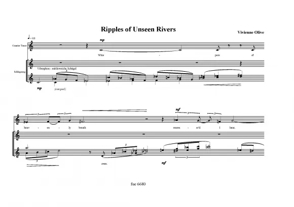 Furore Edition Ripples of Unseen Rivers 2002 Noten für Countertenor und Schlagzeug
