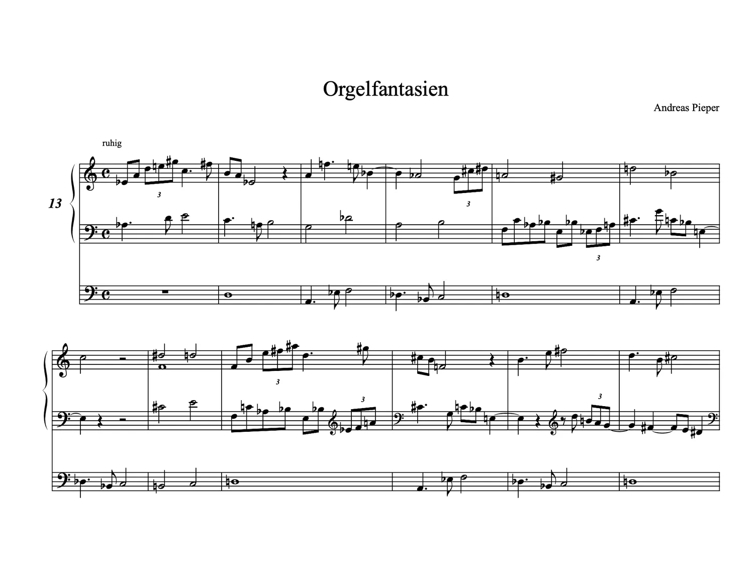 Are Musik Verlag Pieper 13.-17. Orgelfantasie Orgelnoten