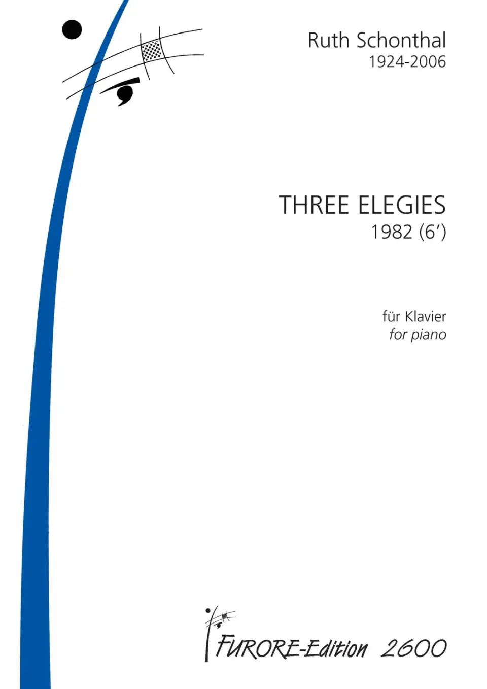 Furore Edition Three elegies Klavierpartitur