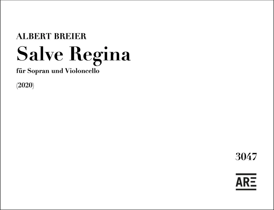 Are Musik Verlag Breier Salve Regina Sopran Violoncello Noten