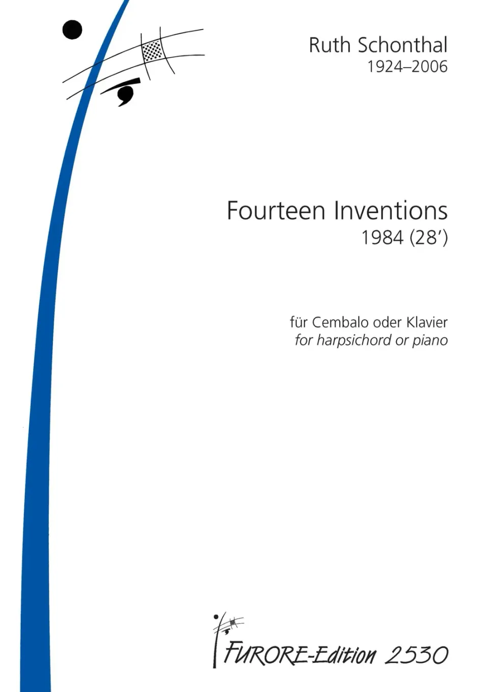 Furore Edition Fourteen Inventions Noten Klavier Cembalo schwer