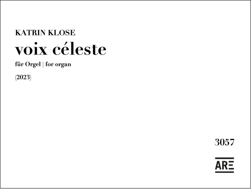 Are Musik Verlag Klose Voix céleste Orgelnoten solo 2020