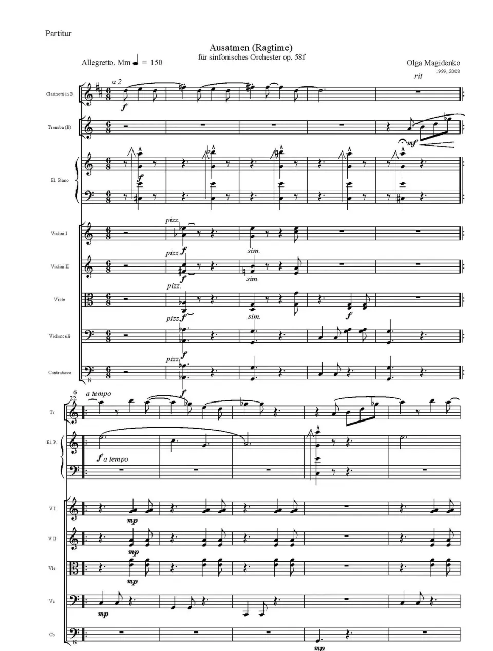 Furore Edition Ausatmen op. 58f Noten E-Piano Streicher