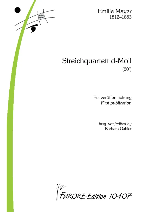 Furore Edition String Quartet in D minor Streichquartett Erstausgabe