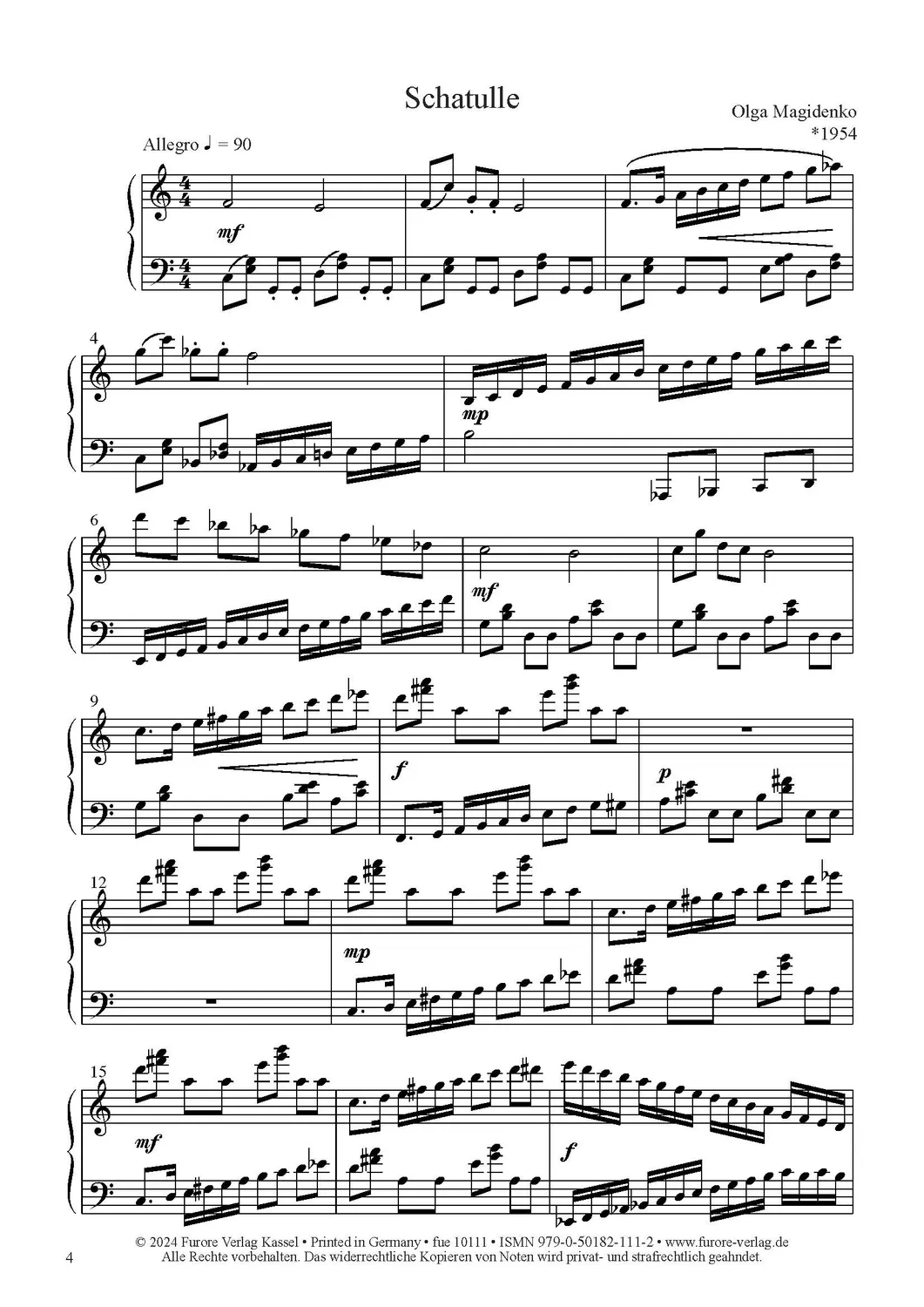 Furore Edition Drei Etüden op. 116 für Klavier Klaviernoten
