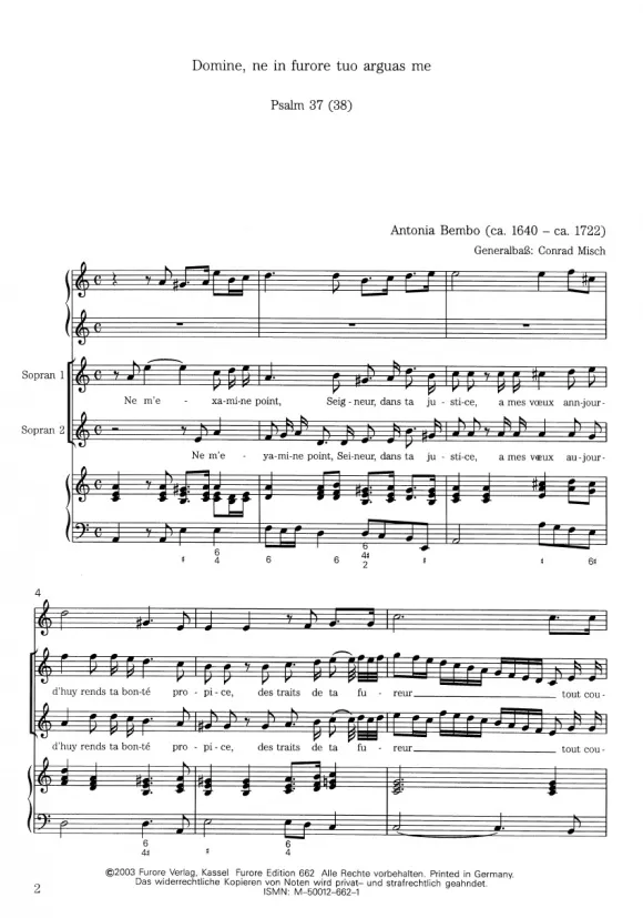 Furore Edition Les sept Psaumes de David Vol. 3 Psalm XXXVII Noten