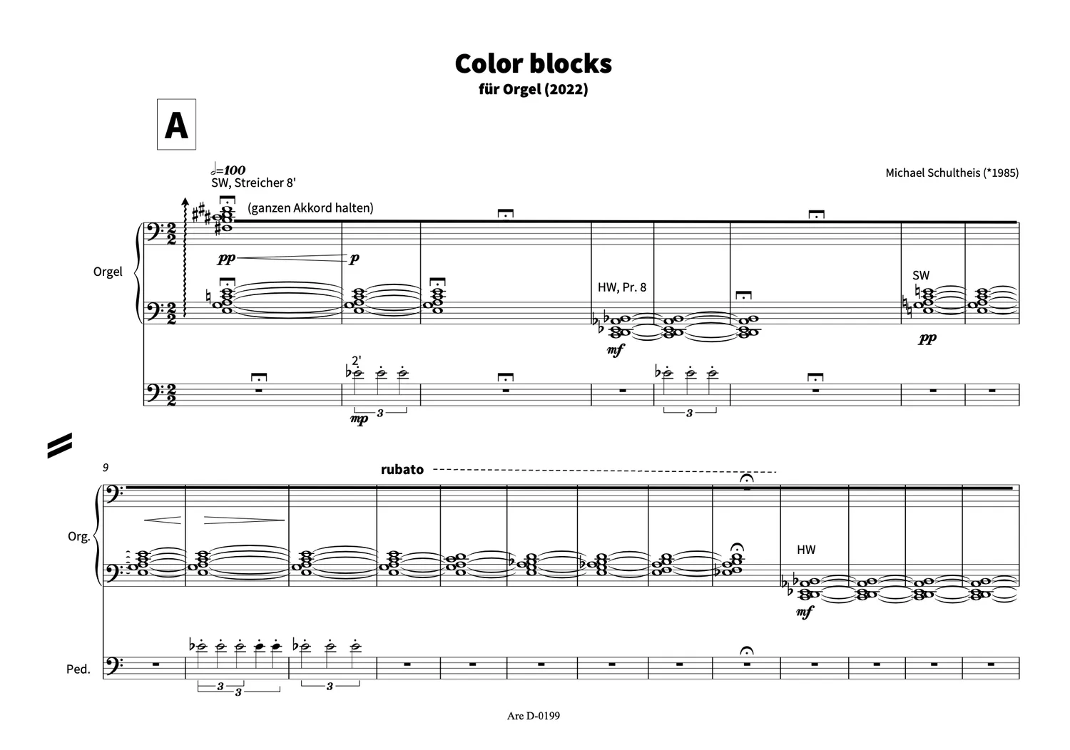 Are Musik Verlag Color blocks Orgelnoten 2022