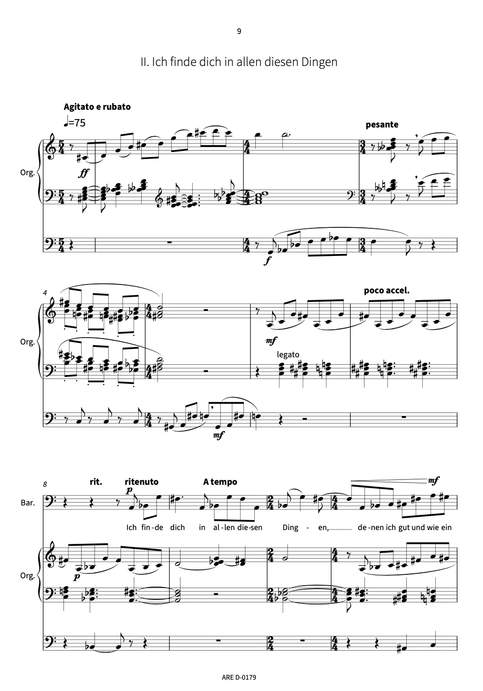 Are Musik Verlag Schultheis, Michael: RILKE-Lieder Drei geistliche Gesänge für Bariton und Orgel