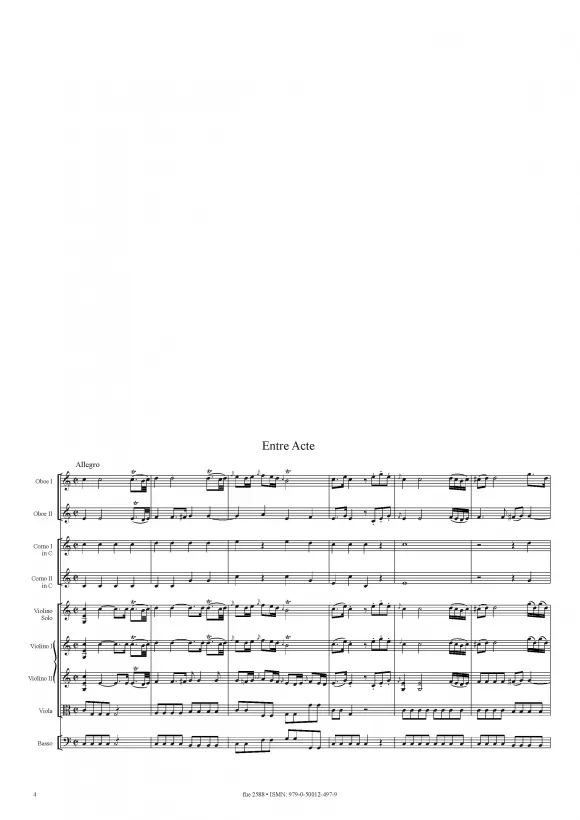 Furore Edition Entre-Act from Erwin und Elmire Partitur und Stimmen