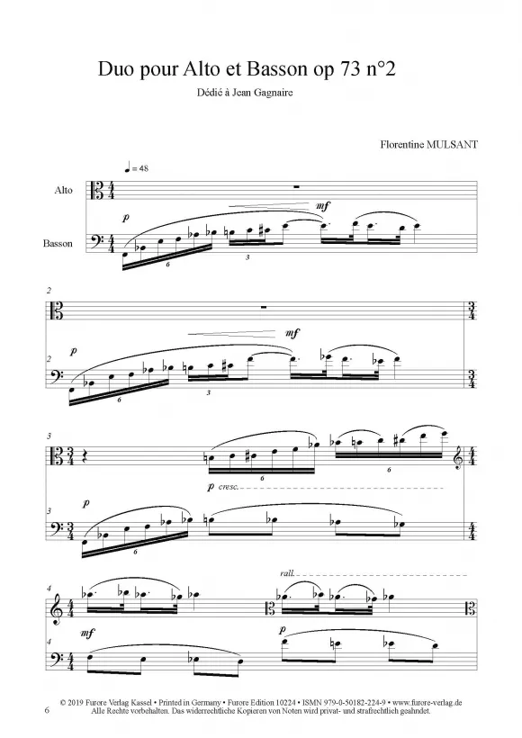 Furore Edition Duo Viola Fagott op. 73 Nr. 2 Noten