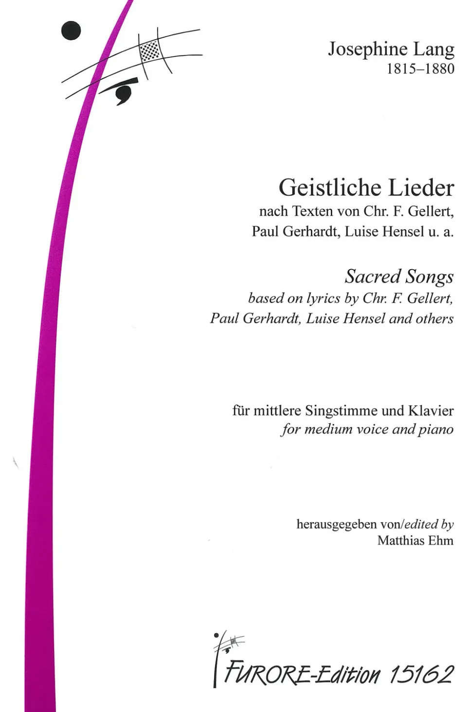 Furore Edition Sacred Songs Gesangsnoten mittlere Stimme