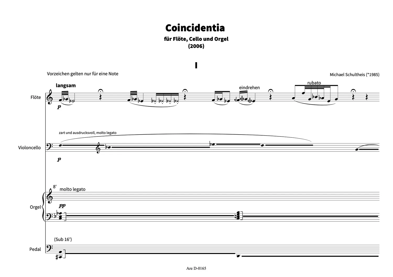 Are Musik Verlag Schultheis Coincidentia Noten Trio