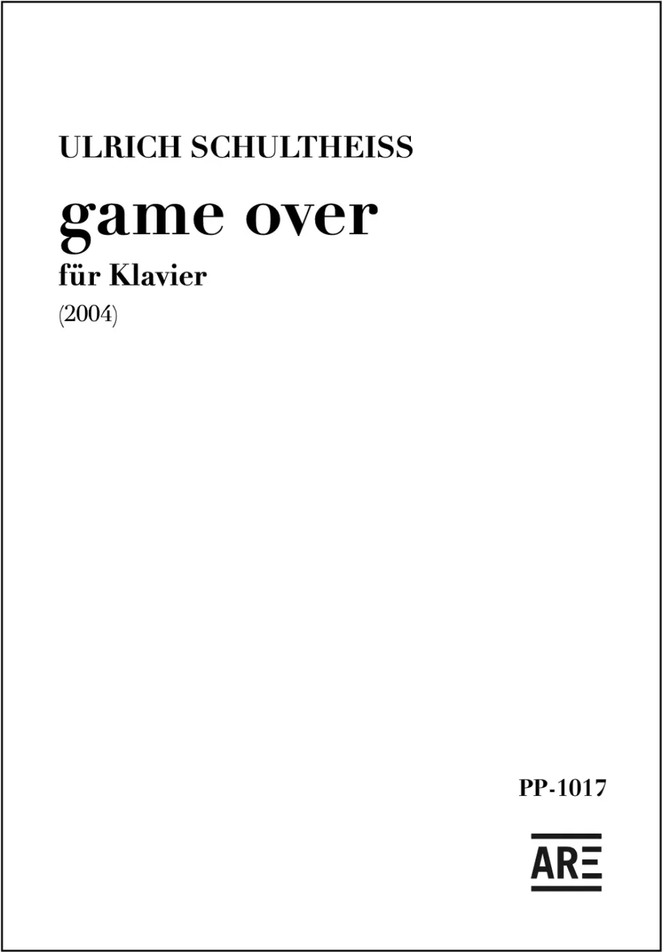 Are Musik Verlag game over Klavierstück