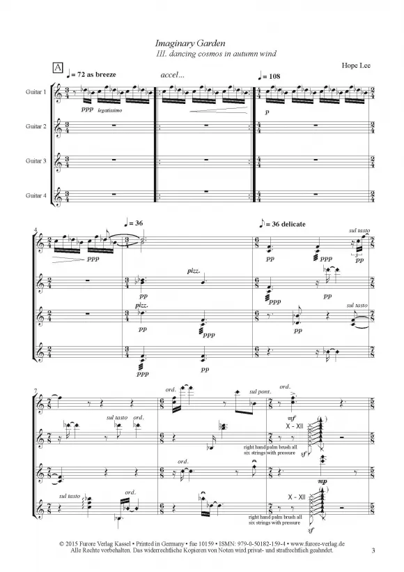 Furore Edition Imaginary Garden III Gitarrenquartett Noten