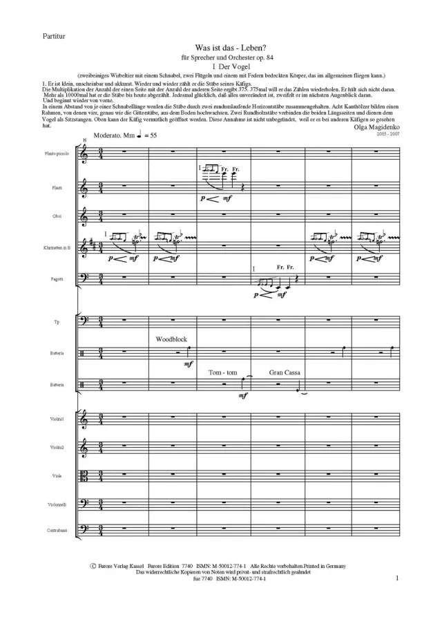 Furore Edition Was ist das-Leben? op. 84 Ensemble Noten
