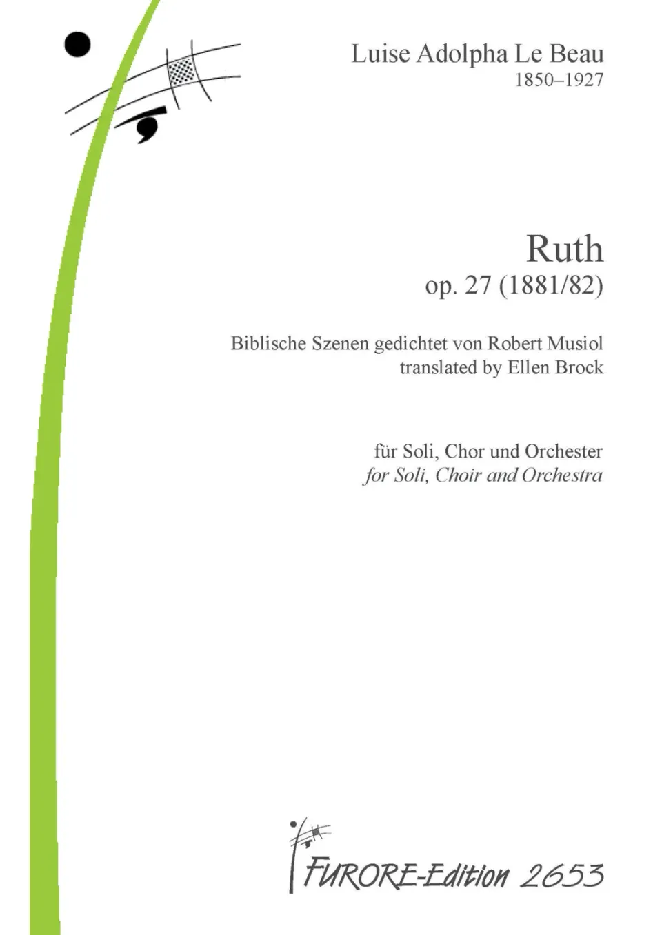Furore Edition Ruth op. 27 Oratorium Noten Soli Chor Orchester