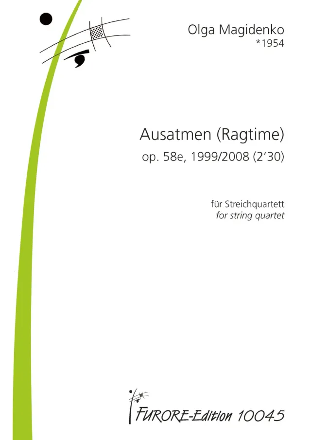 Furore Edition Ausatmen (Ragtime) op. 58e Streichquartett