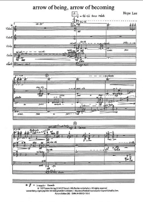 Furore Edition Arrow of being Noten Streichquartett 1997