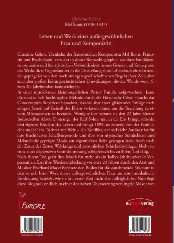 Furore Edition Mel Bonis Leben Werk Buch Paperback
