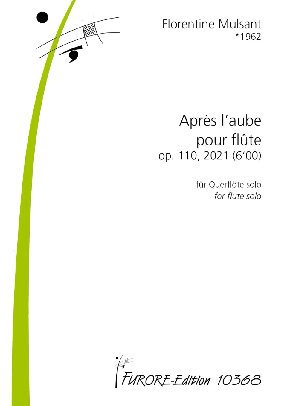 Furore Edition Après l’aube op. 110 Flöte Noten