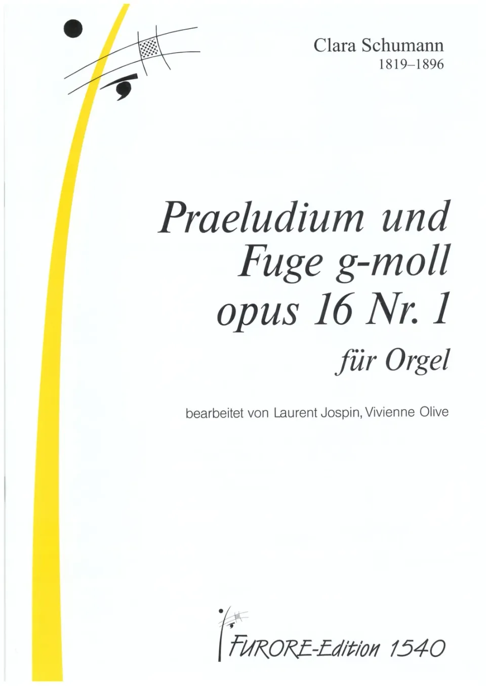 Furore Edition Praeludium und Fuge g-Moll op. 16.1 für Orgel