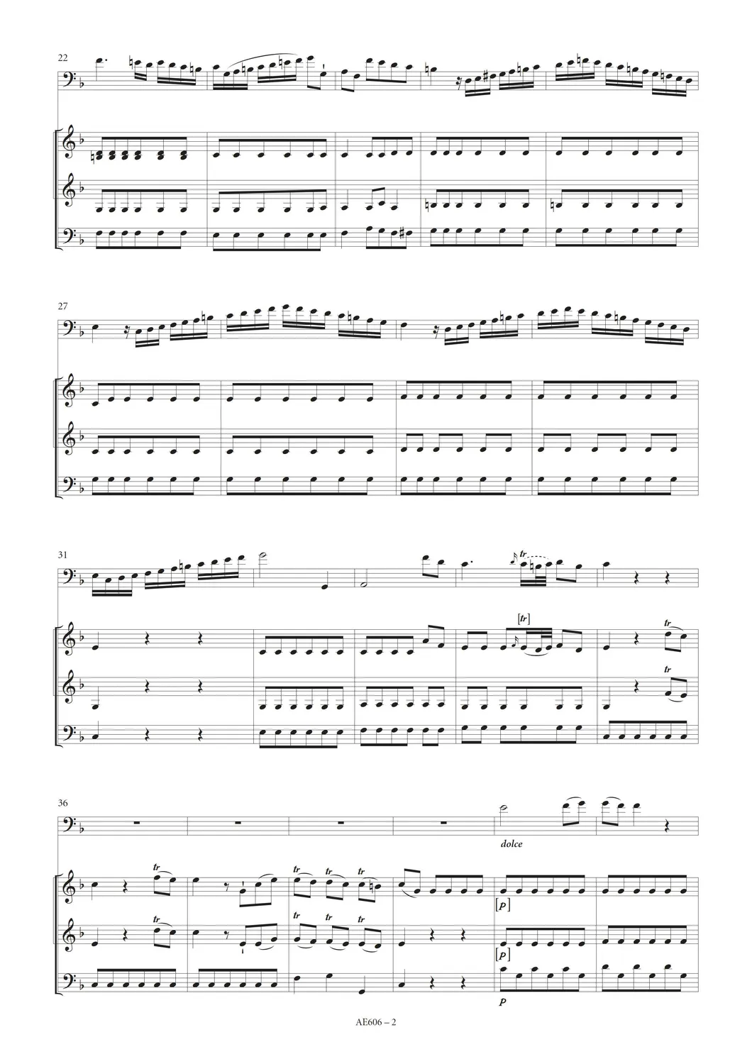 Artaria Michl Quartett F-Dur Fagott Streicher Noten