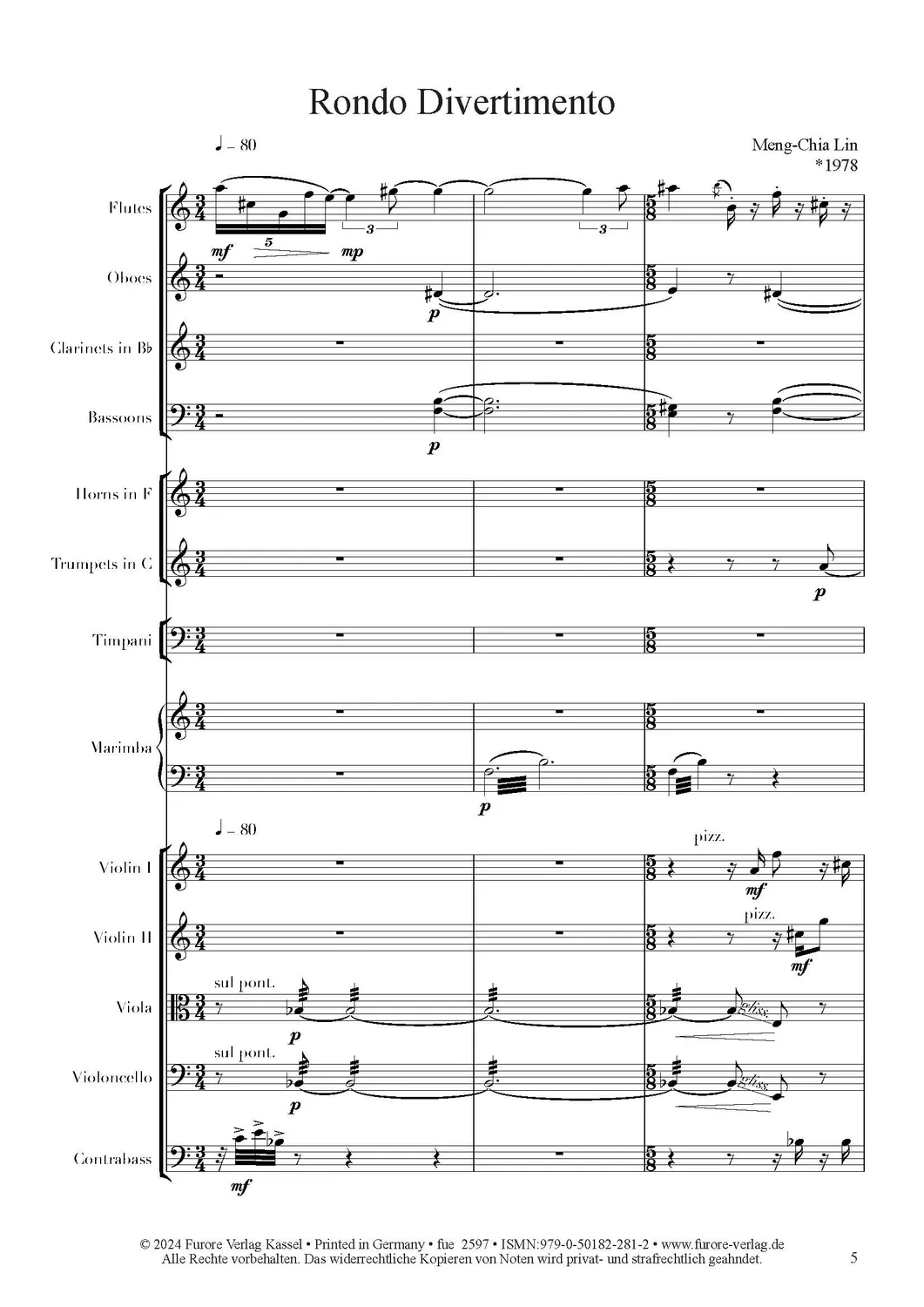 Furore Edition Rondo Divertimento Mietmaterial für Orchester