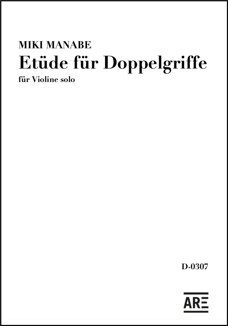 Are Musik Verlag Etüde für Doppelgriffe Noten Violine solo