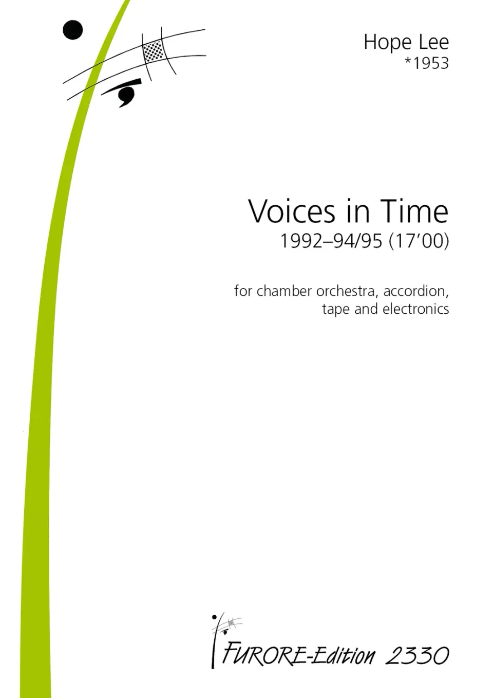 Furore Edition Voices in Time Partitur für Ensemble