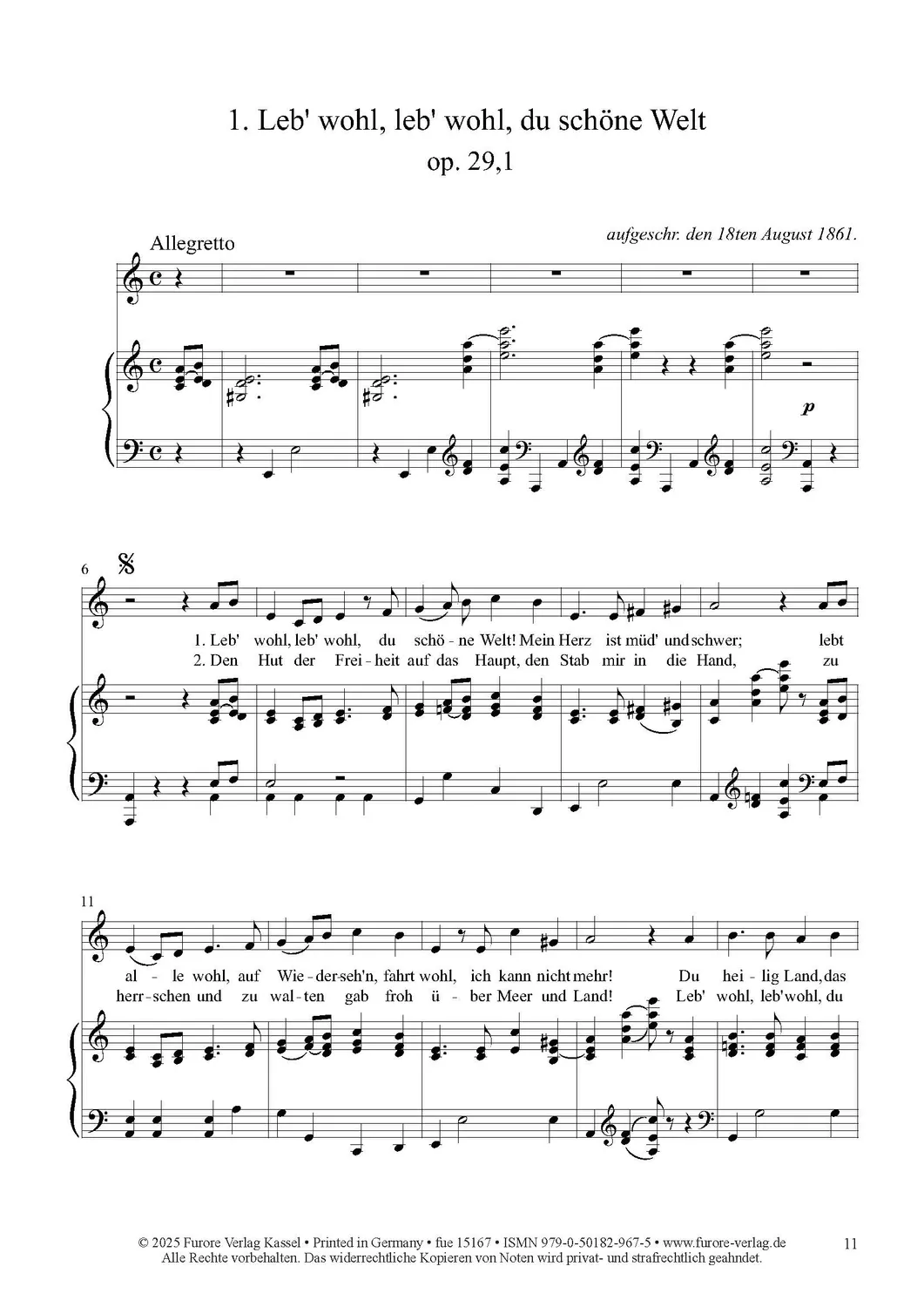 Furore Edition Songs of Sorrow Lieder nach Gedichten von Albert Zeller