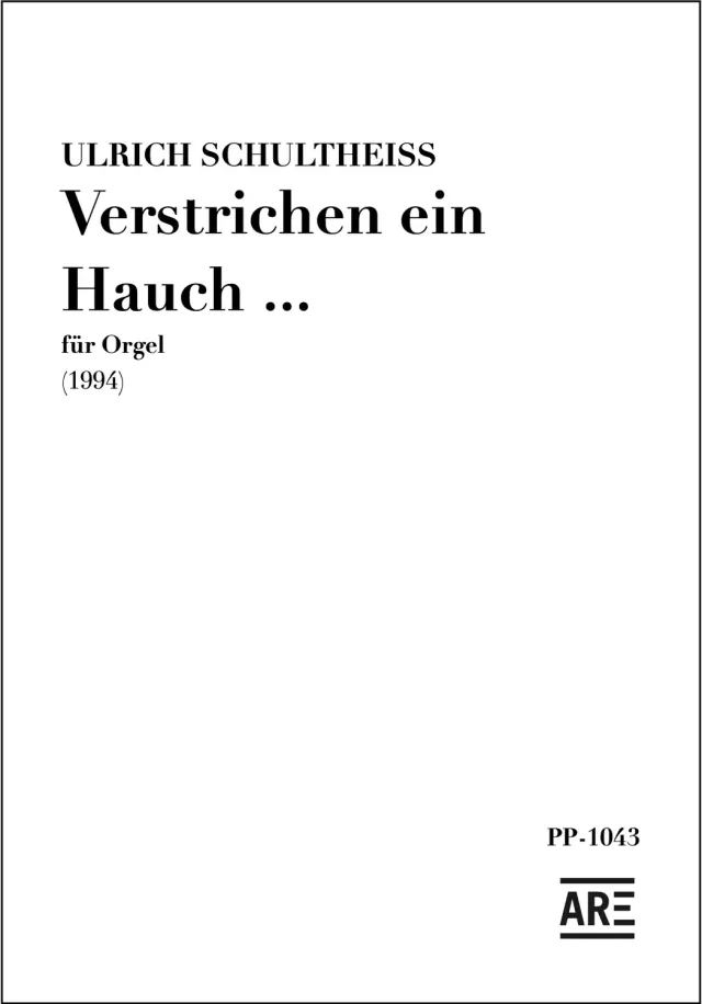 Are Musik Verlag Schultheiss Verstrichen ein Hauch Orgelausgabe