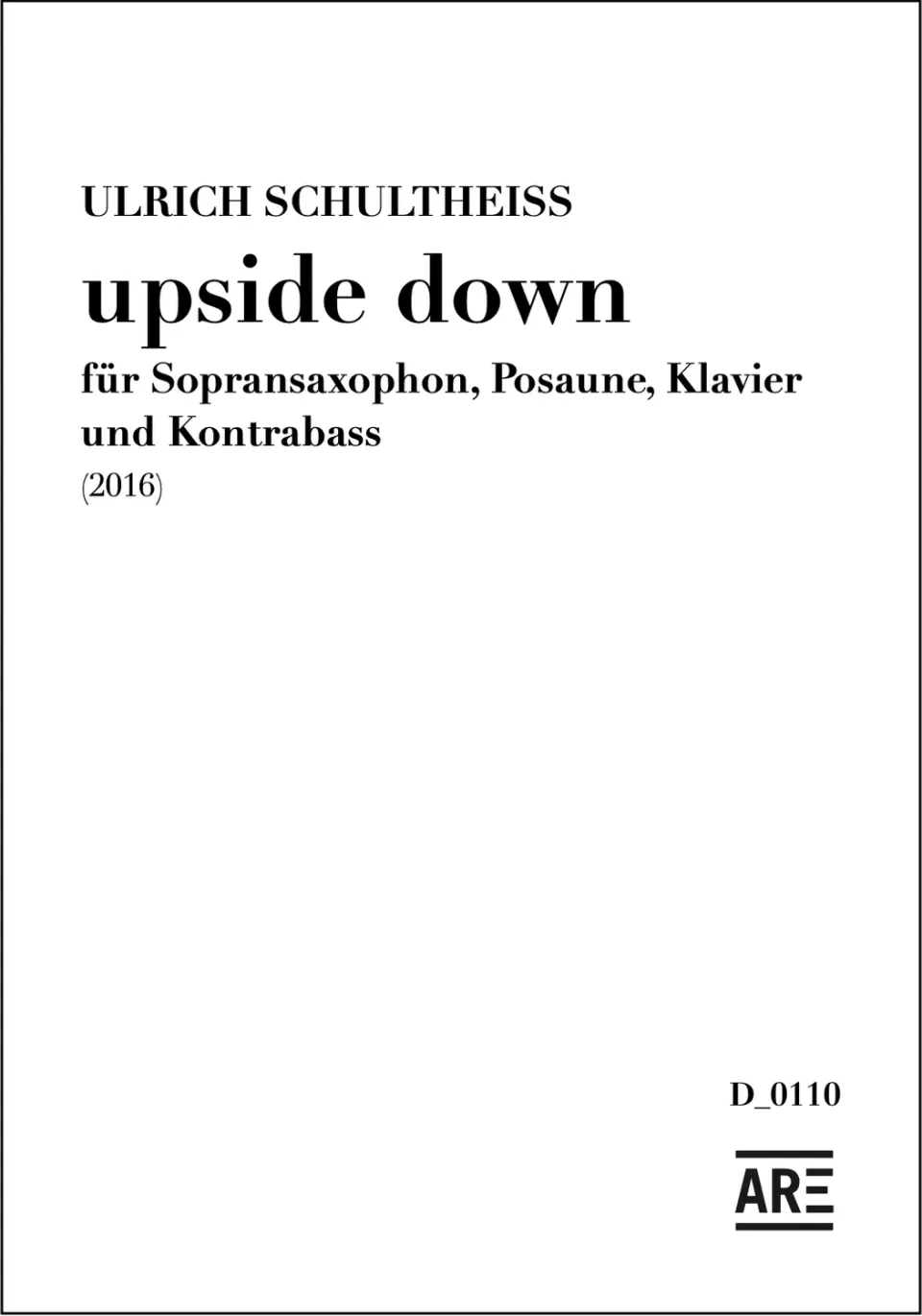 Are Musik Verlag Schultheiss upside down Noten Quartett Stimmen