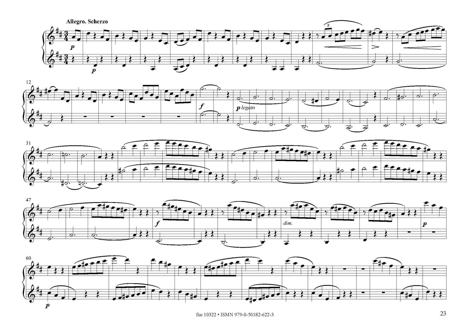 Furore Edition Quartett D-Dur Klaviernoten 4-händig