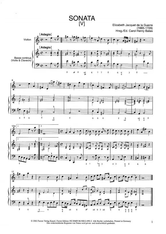 Furore Edition La Guerre Sonaten Vol 3 Violine Klavier Noten