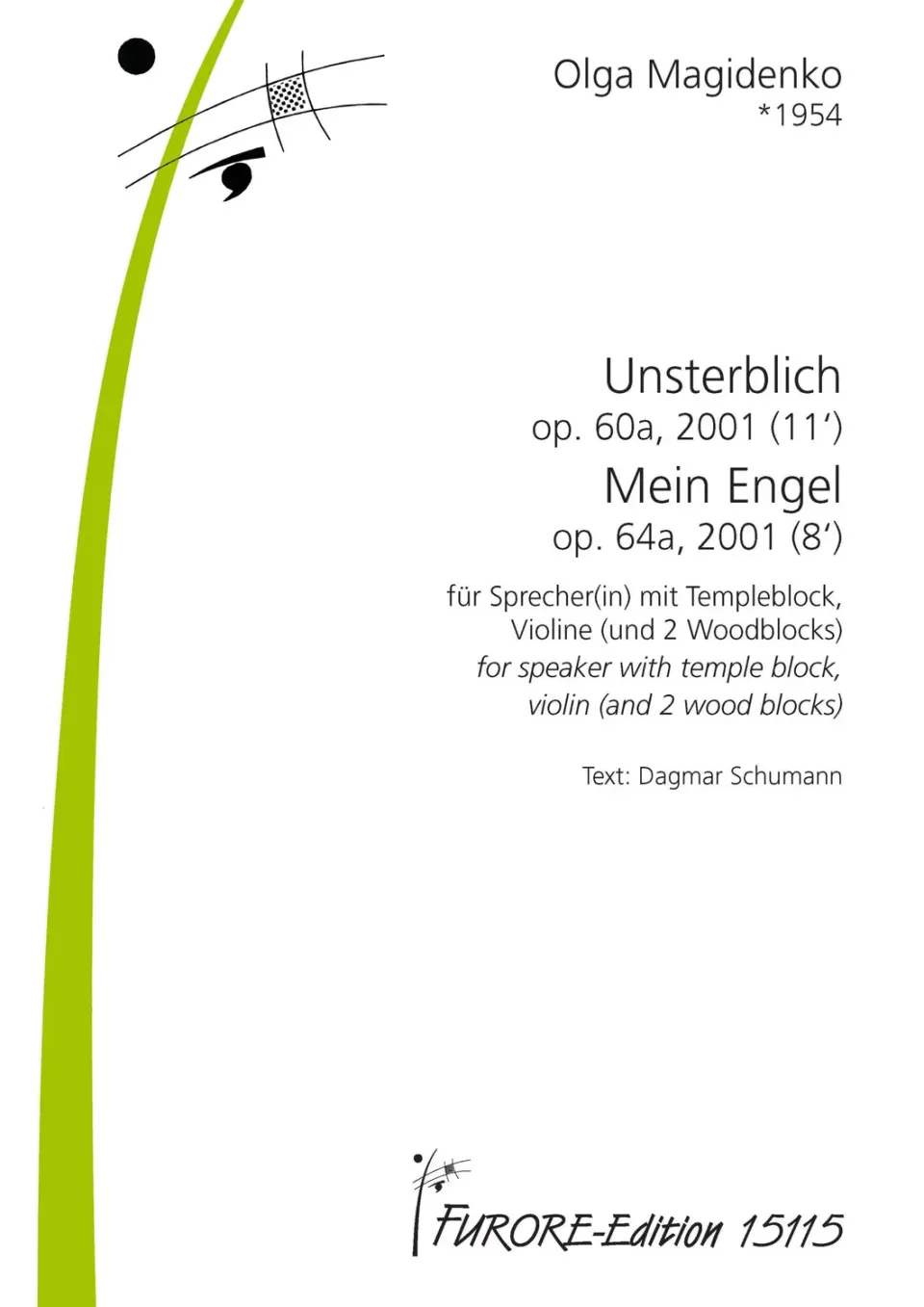 Furore Edition Unsterblich op. 60a, 2001 und Mein Engel op. 64a, 2001