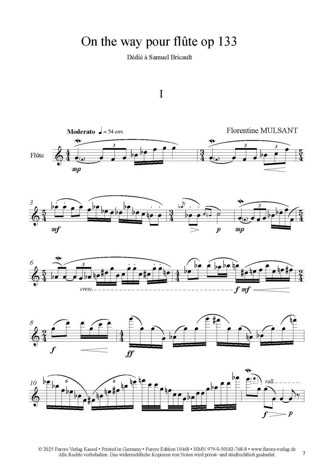 Furore Edition On the way pour flûte et piccolo op.133, 2025 für Flöte und Piccolo