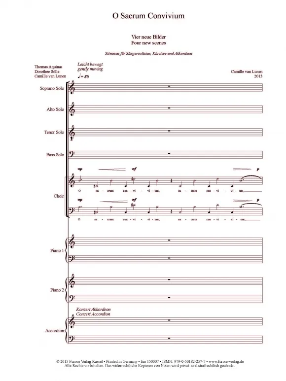 Furore Edition O Sacrum Convivium Noten Soli Chor Ensemble