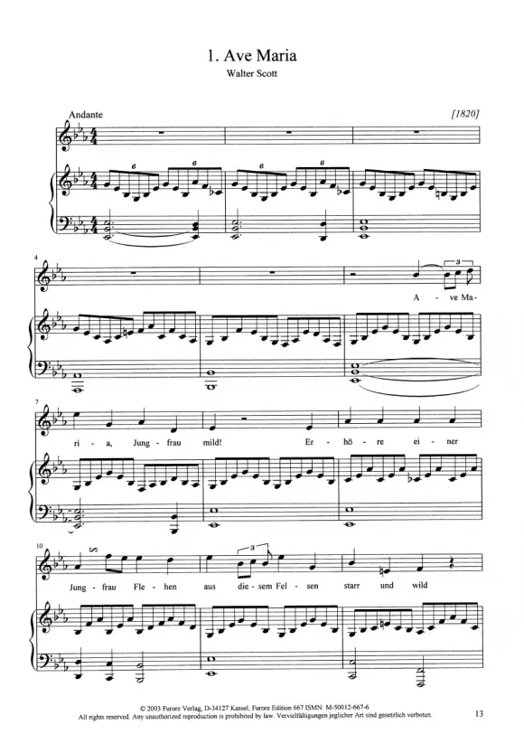 Furore Edition Lieder ohne Namen (1820–1844) Vol. 1: 1820–1827 Lieder für Singstimme und Klavier
