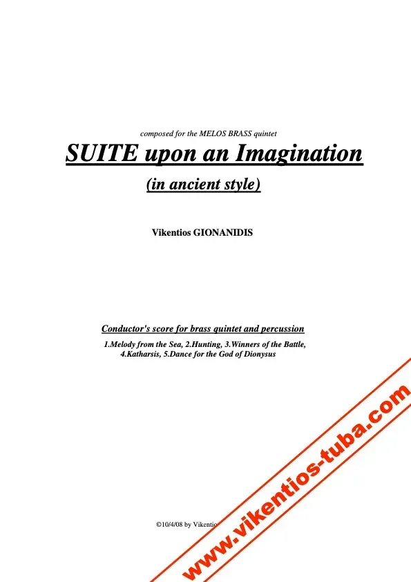 Vikentios Gionanidis Suite upon an Imagination Noten Blechbläserquintett